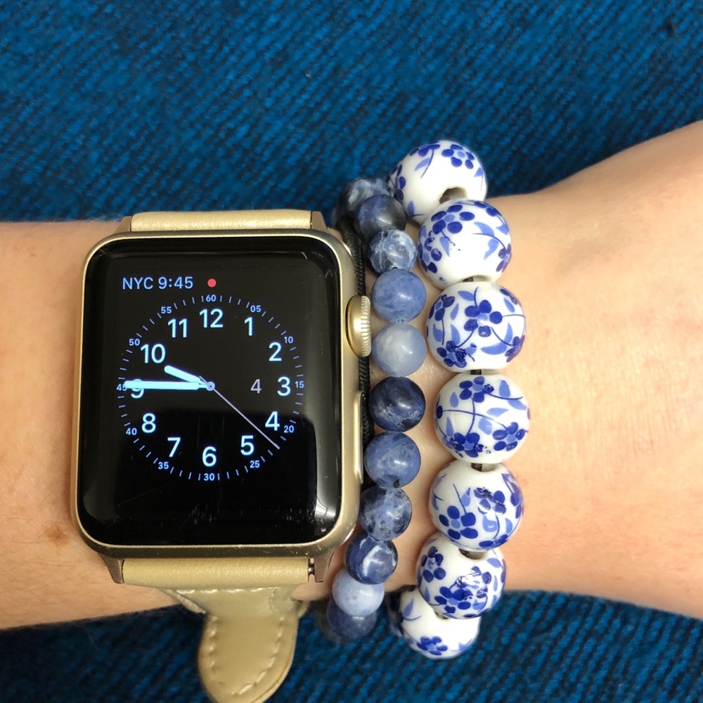 Set of 2, Blue bead bracelets